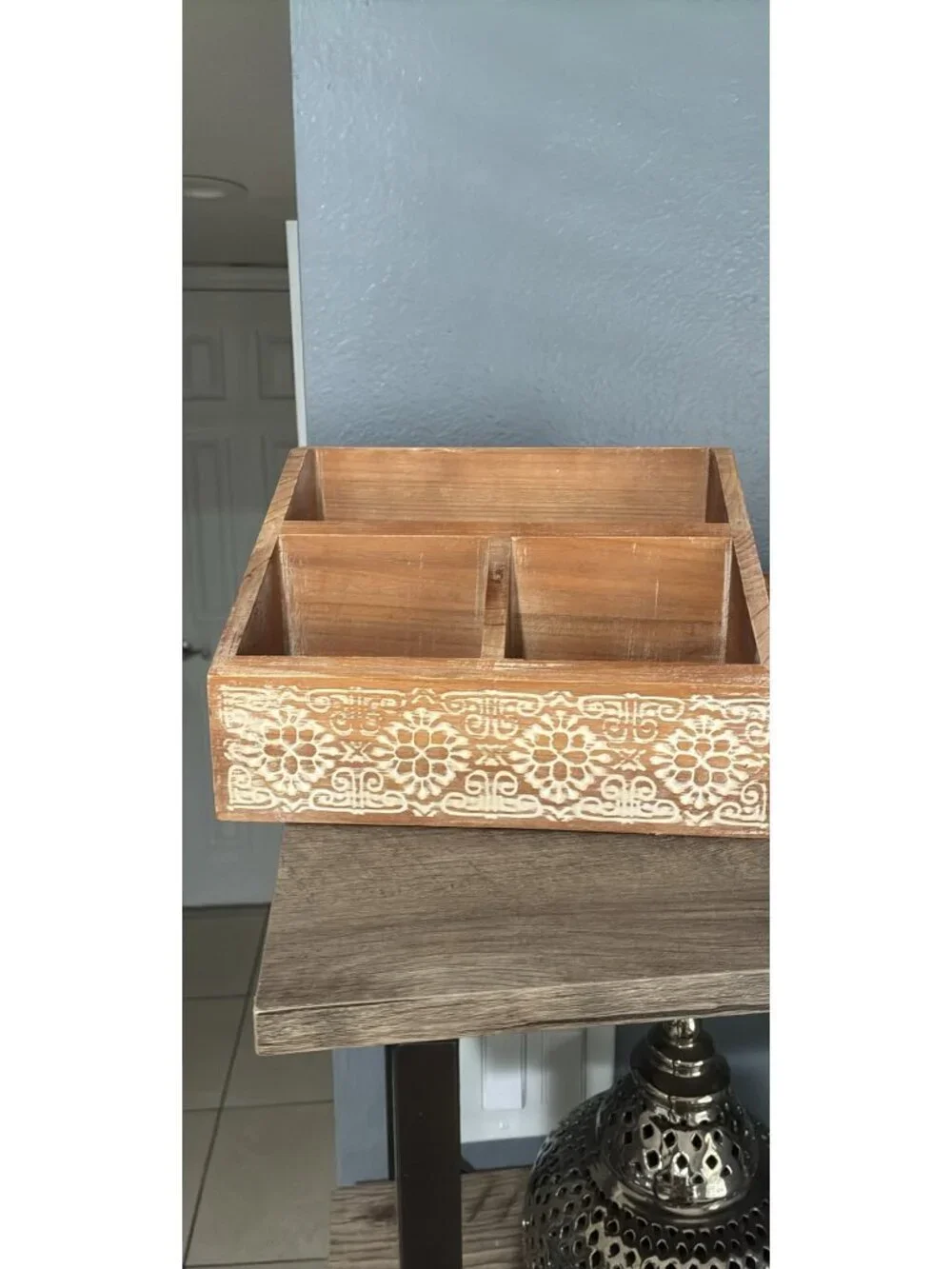 Hand-Carved Wooden Desk Organizer Set With Drawers & Compartments Office Or Home